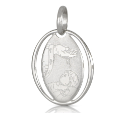 White Gold Baptism Medal Pendant 803321714873