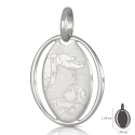 White Gold Baptism Medal Pendant 803321714873