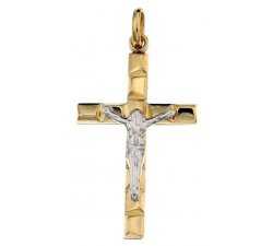 Yellow and White Gold Men's Cross 803321713033