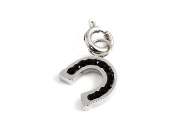 Marl&ugrave; horseshoe charm with crystals 18CH108-N