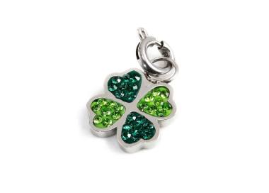 Marl&ugrave; four-leaf clover charm with crystals 18CH094-V