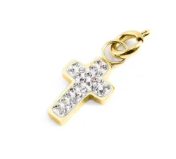 Marlù cross charm with crystals 18CH096G-W