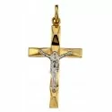 Yellow and White Gold Men's Cross 803321714348