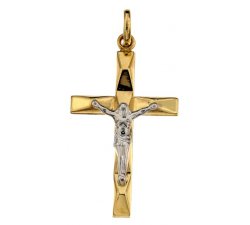 Yellow and White Gold Men's Cross 803321714348