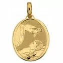 Yellow Gold Baptism Medal Pendant 803321704381
