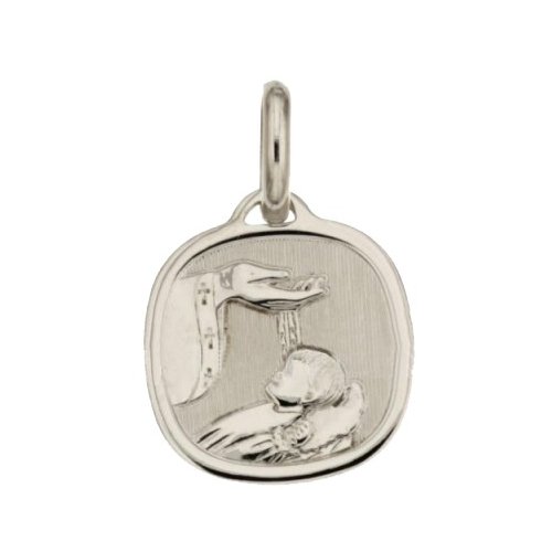 Medal Pendant for Baptism White Gold 803321714914