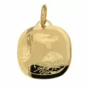 Yellow Gold Baptism Medal Pendant 803321714922