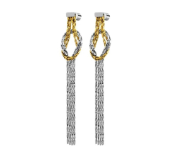 Marlù Women's Pendant Earrings with Twisted Square Snake Chain Knot 25OR0001GS