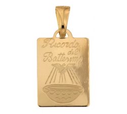 Yellow Gold Baptism Medal Pendant 803321730869