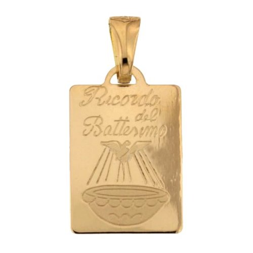 Yellow Gold Baptism Medal Pendant 803321730869