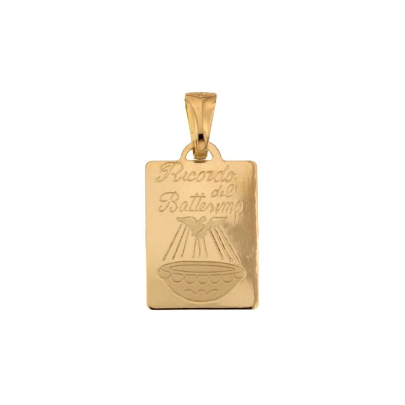 Yellow Gold Baptism Medal Pendant 803321730869