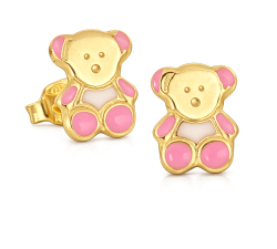 Yellow Gold Teddy Bear Earrings 803321712438