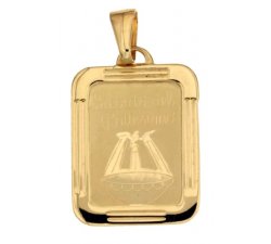 Yellow Gold Baptism Medal Pendant 803321714979