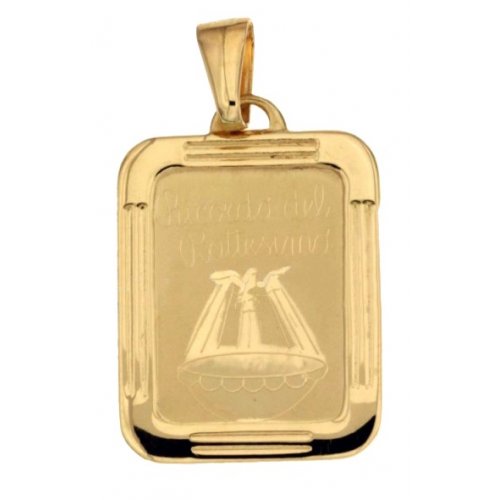 Yellow Gold Baptism Medal Pendant 803321714979