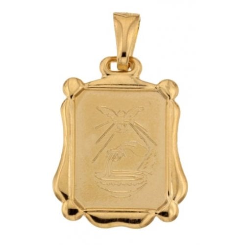 Yellow Gold Baptism Medal Pendant 803321730871