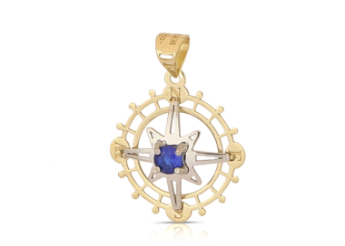 Ciondolo Rosa dei Venti Oro Bianco Giallo 18kt GL102512