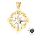 Ciondolo Rosa dei Venti Oro Bianco Giallo 18kt GL102513