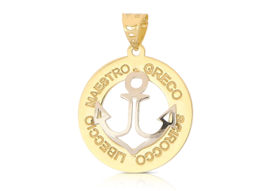 Ciondolo Ancora Oro Bianco Giallo 18kt GL102514