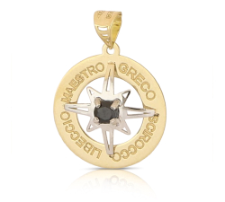 18kt Yellow and White Gold Compass Rose Pendant GL102516