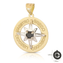 Kompassrosen-Anhänger aus 18-karätigem Gelb- und Weißgold GL102516