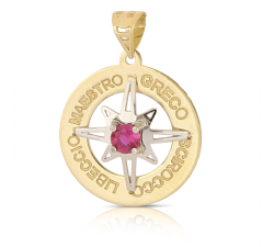 18kt Yellow and White Gold Compass Rose Pendant GL102517