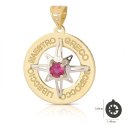 Ciondolo Rosa dei Venti Oro Bianco Giallo 18kt GL102517