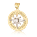 Ciondolo Rosa dei Venti Oro Bianco Giallo 18kt GL102518
