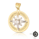 Ciondolo Rosa dei Venti Oro Bianco Giallo 18kt GL102518