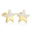 18kt Yellow Gold Star Earrings GL102528