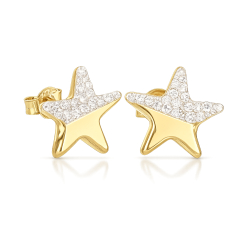 18kt Yellow Gold Star Earrings GL102528