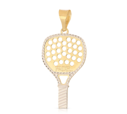 18kt Yellow and White Gold Padel Racket Pendant GL102535