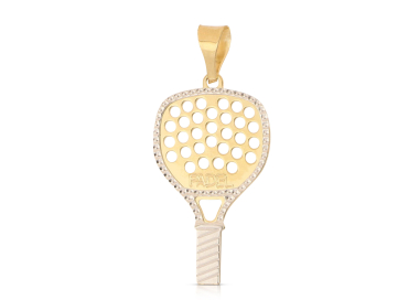 Ciondolo Racchetta da Padel Oro Bianco Giallo 18kt GL102535
