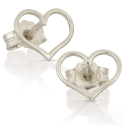 18kt White Gold Heart Earrings GL102536