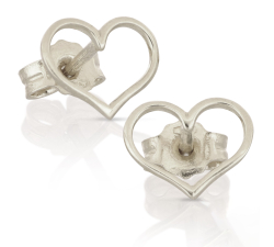 18kt White Gold Heart Earrings GL102536
