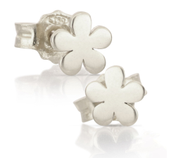18kt White Gold Flower Earrings GL102538