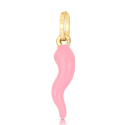 Ciondolo Corno Napoletano Oro Giallo 18 kt Smalto Rosa GL102542