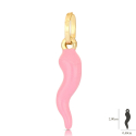 Ciondolo Corno Napoletano Oro Giallo 18 kt Smalto Rosa GL102542