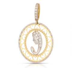 Ciondolo Madonna Oro Bianco Giallo 18 kt GL102545