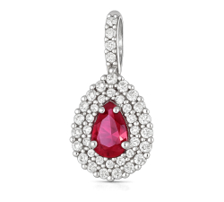 18kt White Gold Drop Pendant GL102552