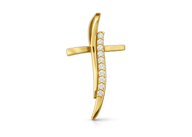 18kt Yellow Gold Cross Pendant GL102558