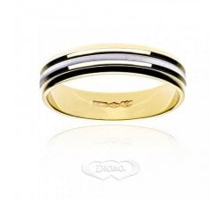 Wedding Ring Diana White and Yellow Gold Bicolor FD87M4 BC