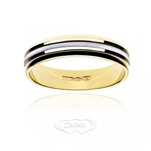 Wedding Ring Diana White and Yellow Gold Bicolor FD87M4 BC