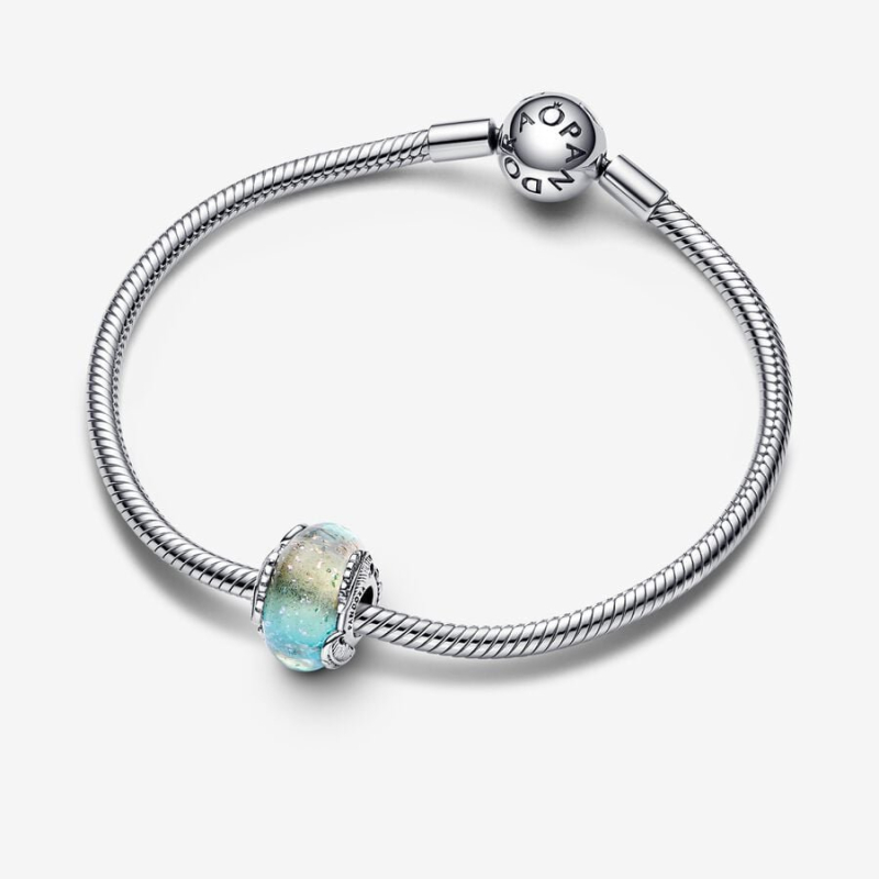 Pandora Charm Muranoglas Mehrfarbig Gebogene Feder 792577C00 Pandora Charm Muranoglas Mehrfarbig Gebogene Feder 792577C00