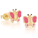 Yellow Gold Butterfly Girl Earrings 803321716621
