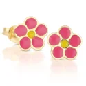 Damenohrringe mit Gelbgoldblumen 803321729106
