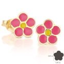 Women's earrings with yellow gold flowers 803321729106