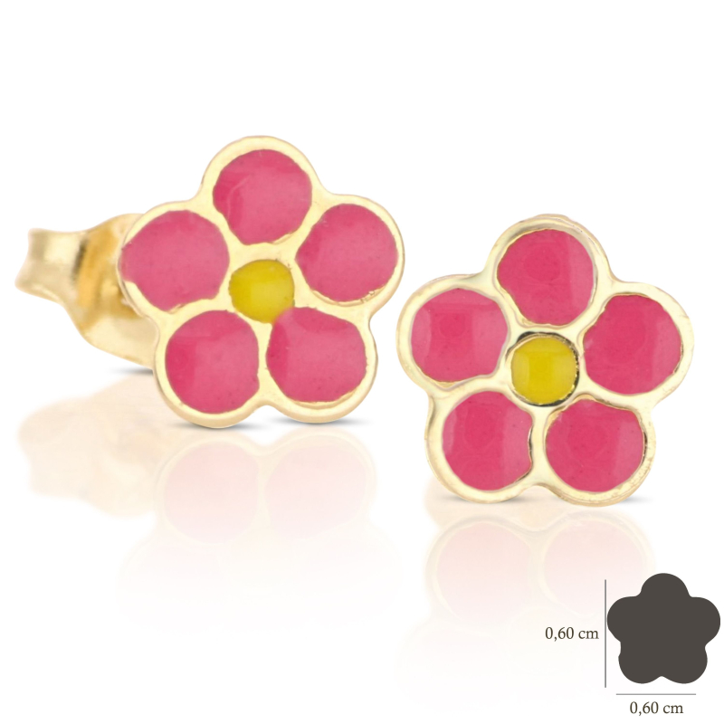 Women's earrings with yellow gold flowers 803321729106