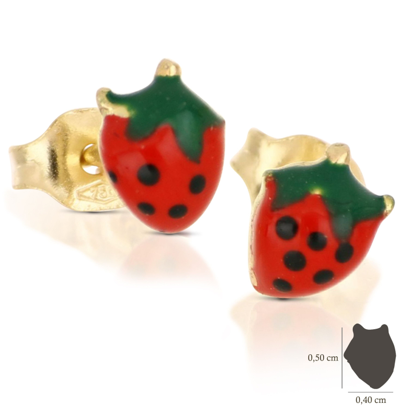 Strawberry girl earrings in Yellow Gold 803321716631