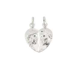 Ciondolo doppio con Cuore spezzato da spezzare Oro bianco 803321703257