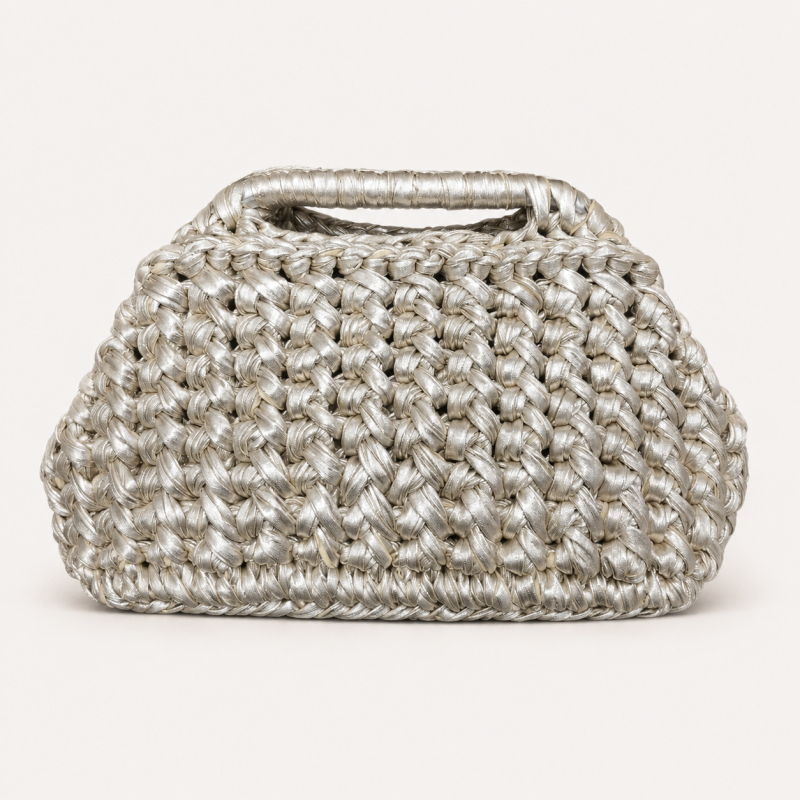 Handgefertigte Häkeltasche mit Schleifenband ADE2 Handgefertigte Häkeltasche mit Schleifenband ADE2